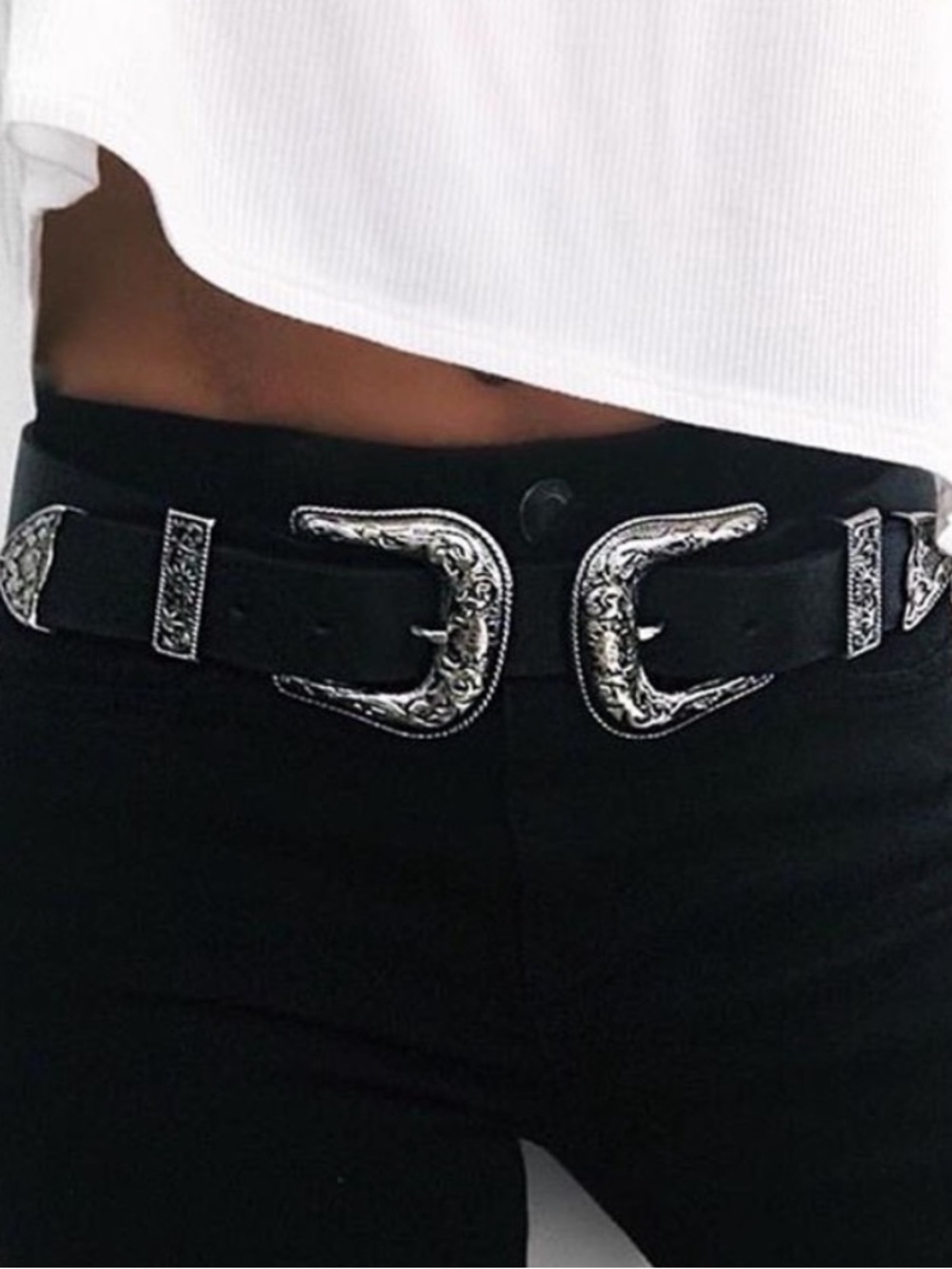 B-Low the Belt Leather Western Black Belt